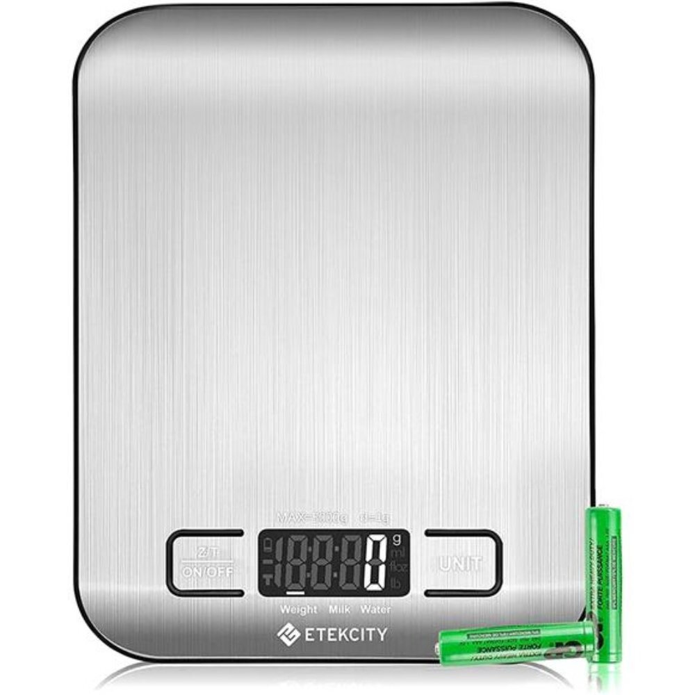 Food Kitchen Scale, Digital Grams and Ounces for Weight Loss, Stainless Steel